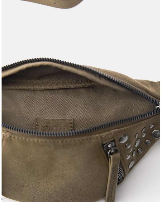 Pull&Bear Gray Studded Belt Bag