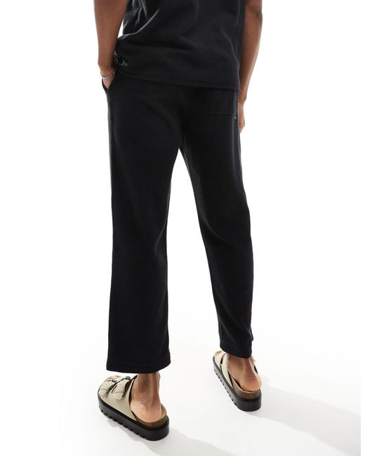 Pantalon texturé d'ensemble Pull&Bear pour homme en coloris Black