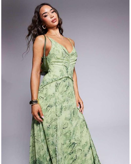 Forever New Green Drape Maxi Dress