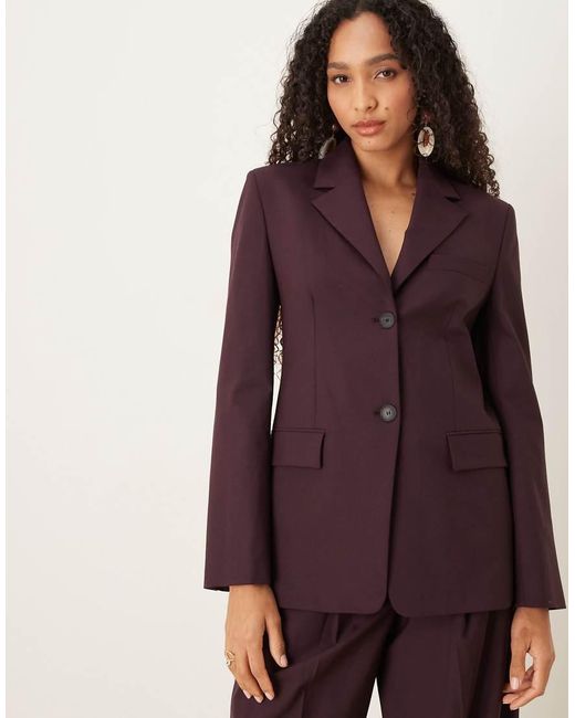 Mango Purple Capsule Wool Mix Tailored Blazer Co-Ord