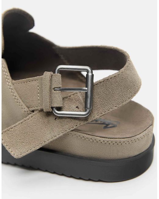 Pull&Bear – stwd – leder-clogs in White für Herren