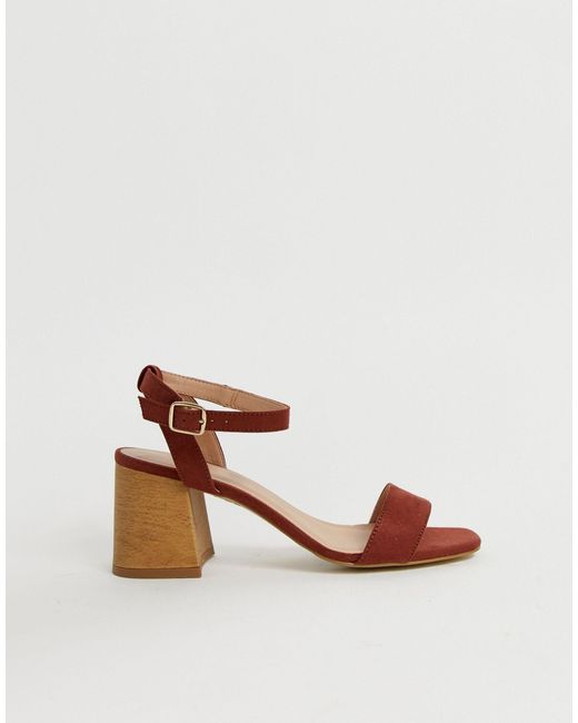 new look real suede barely there block heeled sandal