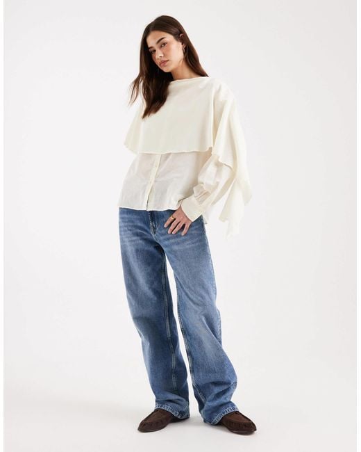 ASOS White Cape Blouse