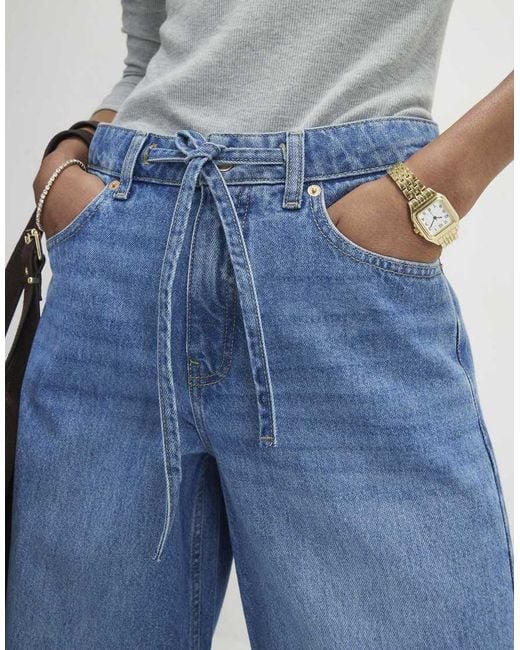 River Island Blue Drawstring Balloon Leg Jeans
