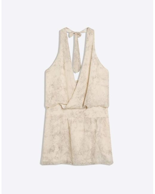 Bershka White Halter Neck Mini Wrap Dress