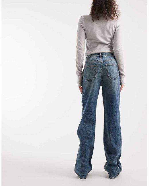 Vero Moda Blue Tessa Asymmetric Waist Wide Leg Jeans