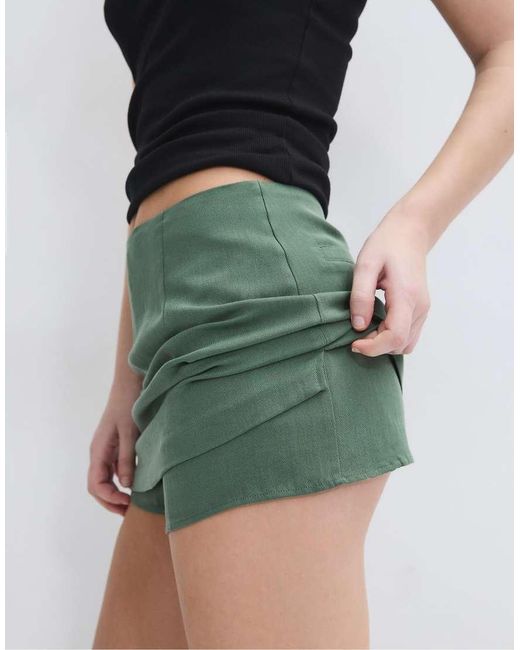 Stradivarius Green Mini Skort