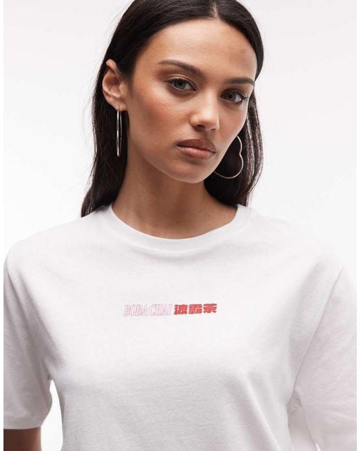 Noisy May White Oversized T-Shirt With Chai Back Print