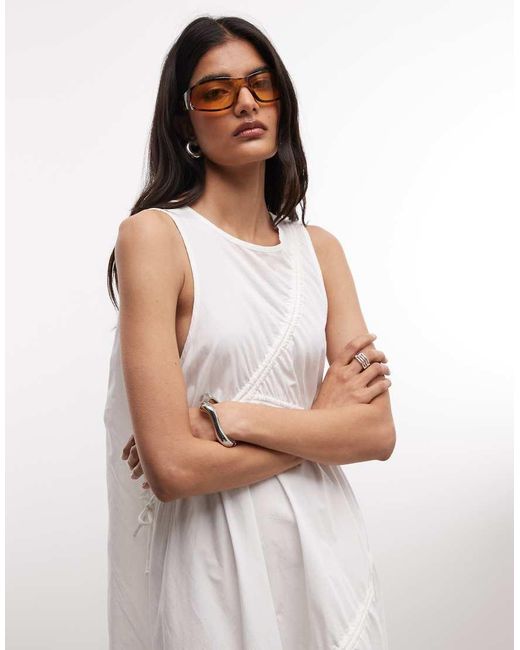Collusion White Channel Detail Midi Dress