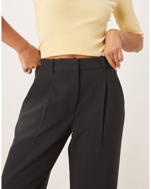 Abercrombie & Fitch Natural High Rise Midweight Straight Leg Trousers