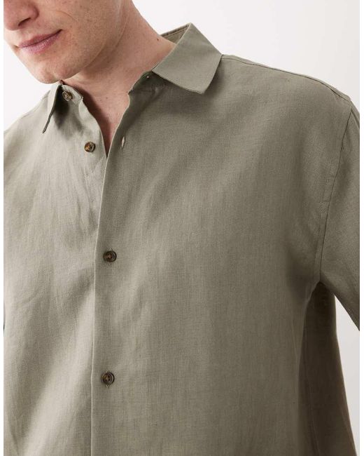 ASOS Green Co-Ord 100% Linen Relaxed Shirt for men