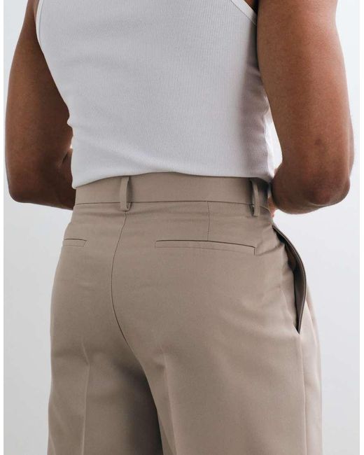 ASOS Gray Smart Double Pleated Wide Leg Trousers for men