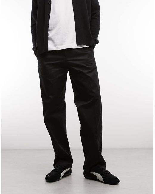Weekday Black Relaxed Chino Pants for men