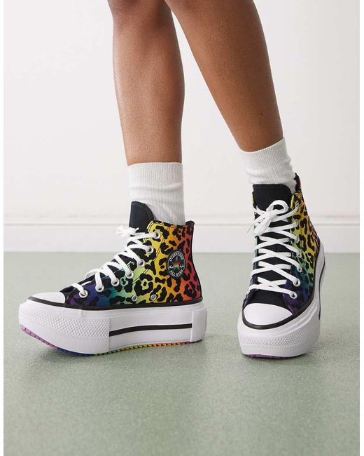 Converse Metallic Chuck Taylor Pride Lift Double Stack Trainers