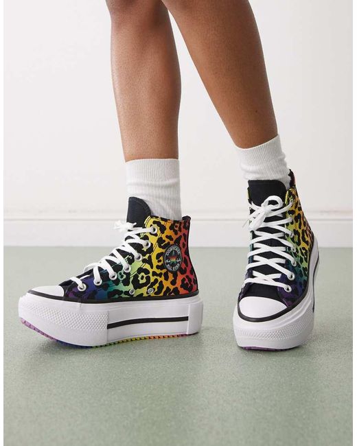 Chuck Taylor Pride Lift Double Stack di Converse in Metallic