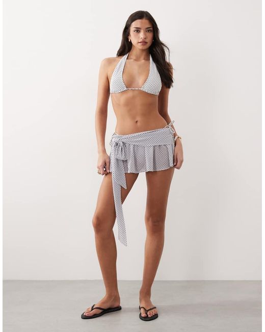 Candypants White Polka Dot Knot Mini Skirt