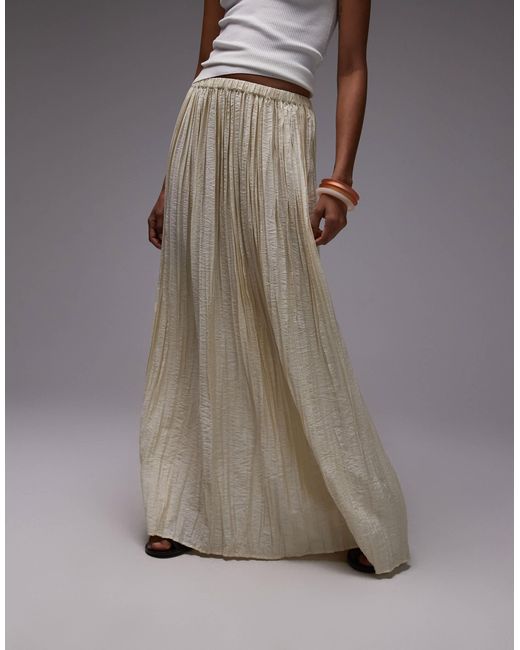 Jupe froissée à taille froncée - naturel TOPSHOP en coloris Gray