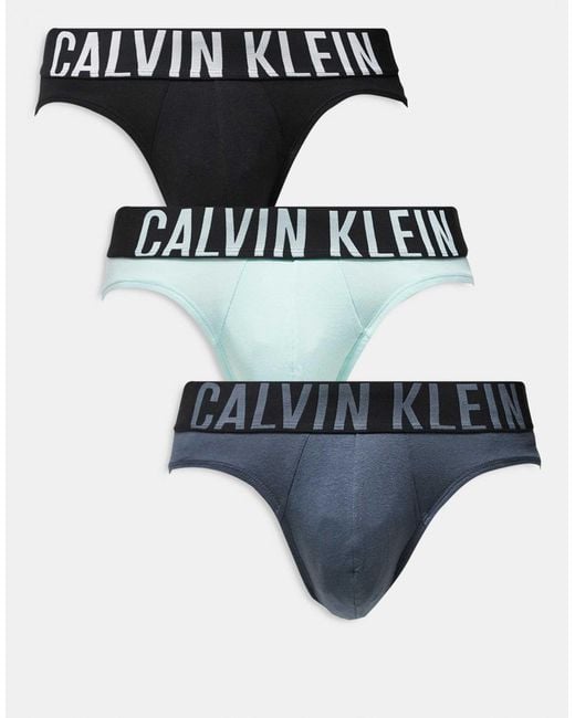 Calvin Klein – intense power – 3er-pack hüftslips aus baumwolle in Black für Herren