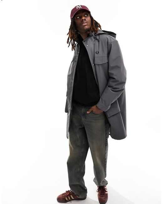 Fred Perry Black Bonded Parka Coat for men