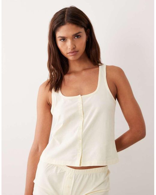 ASOS White Mix & Match Button Through Pyjama Vest Top
