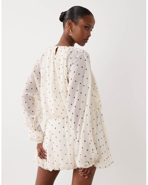 Gina Tricot Natural Chiffon Mini Dress Dress