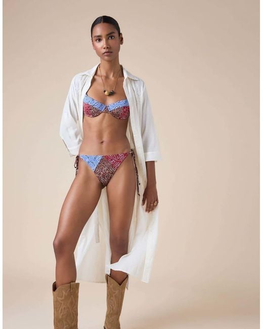 Calzedonia Multicolor Tie Bikini Bottoms Bandana Patch