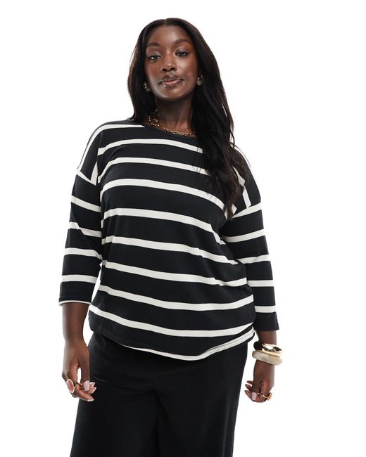 ONLY Black 3/4 Length Sleeve Top