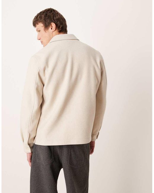Mango Natural Wool Mix Shacket for men