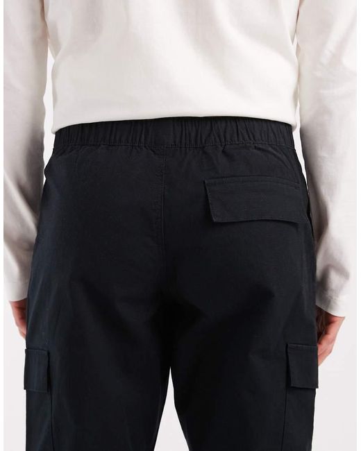ASOS Black Slim Pull On Cargo Pants for men