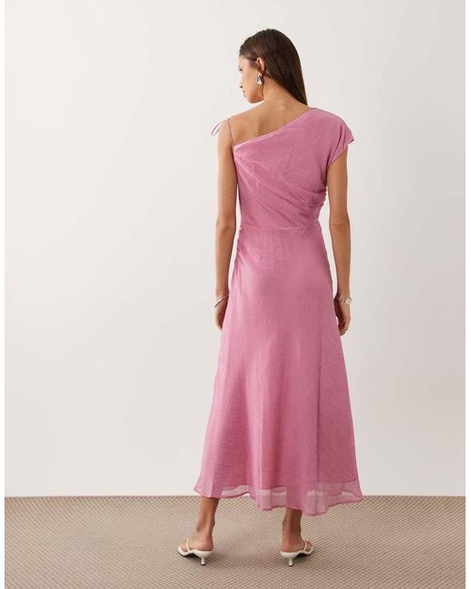 Mango Pink Asymmetric Midaxi Dress