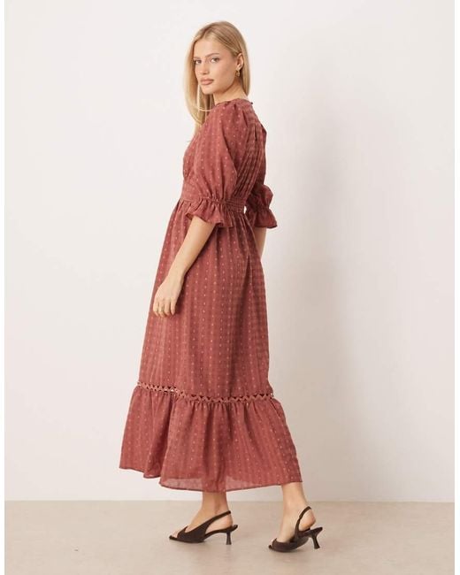 Lovedrobe Red Gingham V Neck Midaxi Dress