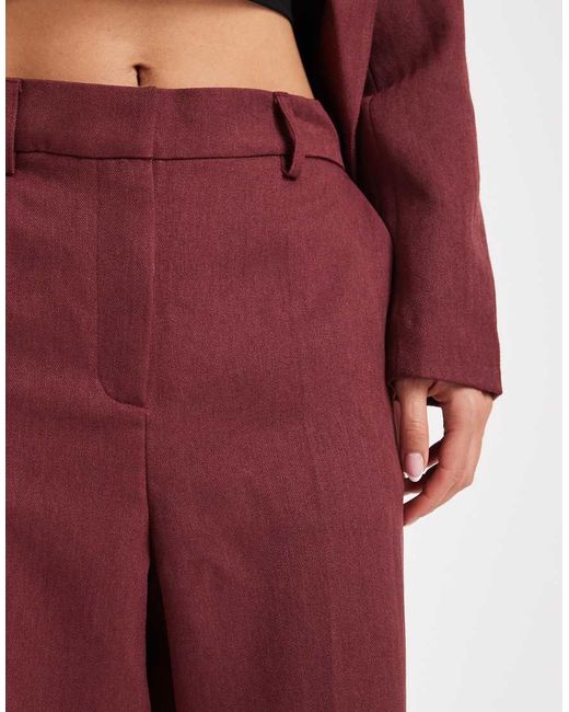 Vero Moda Red Tailo Herringbone Wide Leg Co-ord Trousers