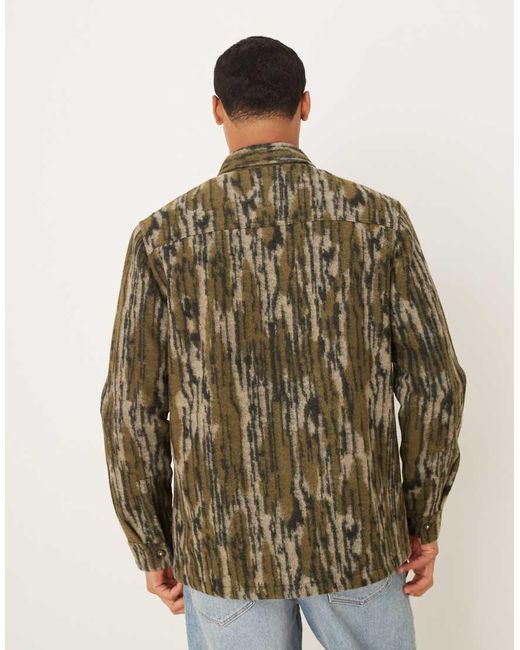 Barbour Brown Boldon Relaxed Wool Blend Overshirt for men