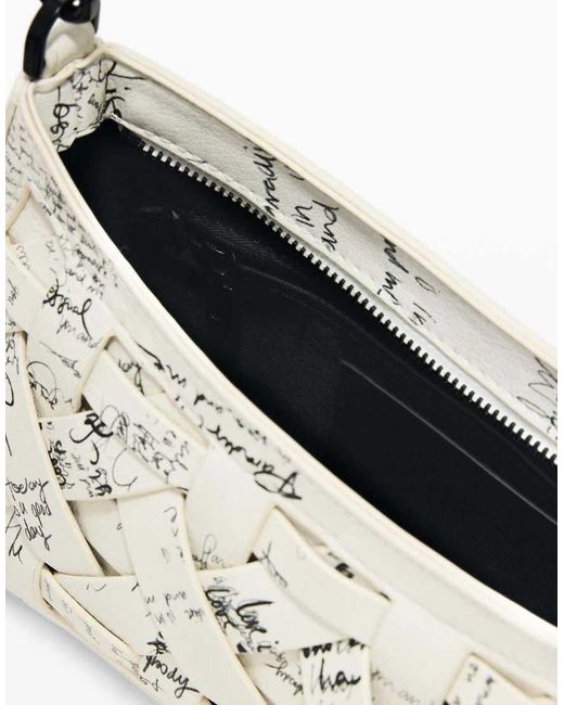 Desigual White Small Braided Lettering Bag