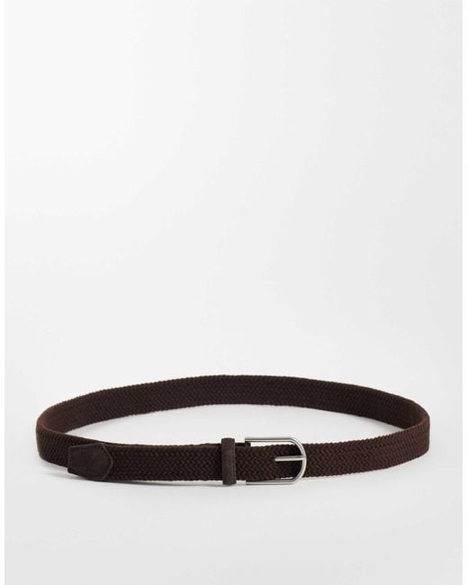 Mango White Braided Belt for men