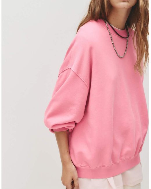 Felpa Medio Con Etichetta Pacific Republic di Pull&Bear in Pink