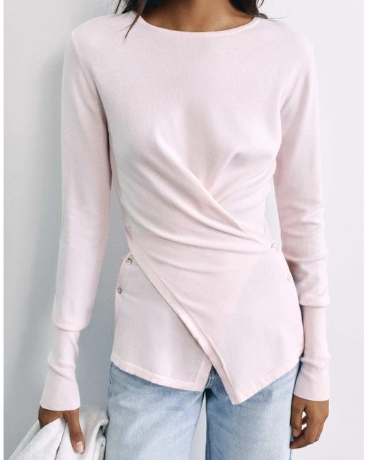 Pull croisé boutonné Pull&Bear en coloris Pink