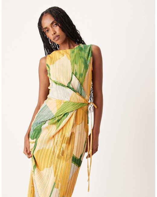 ASOS Metallic – plissiertes, ärmelloses maxikleid