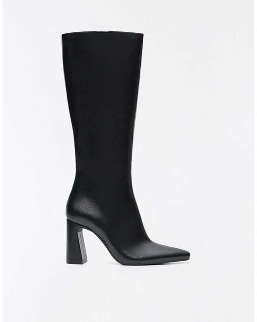 Bershka Black Block Heel Boots