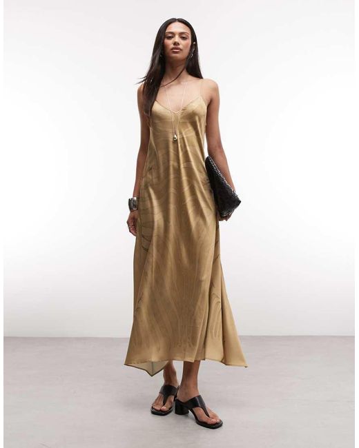 AllSaints Natural Leona Zebra Animal Print Midi Dress