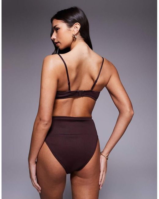 ASOS Gray Dora Premium Crop Bikini Top With Jumbo Bead