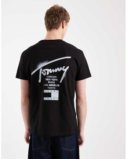 Tommy Hilfiger Black City Sign Logo T-shirt for men