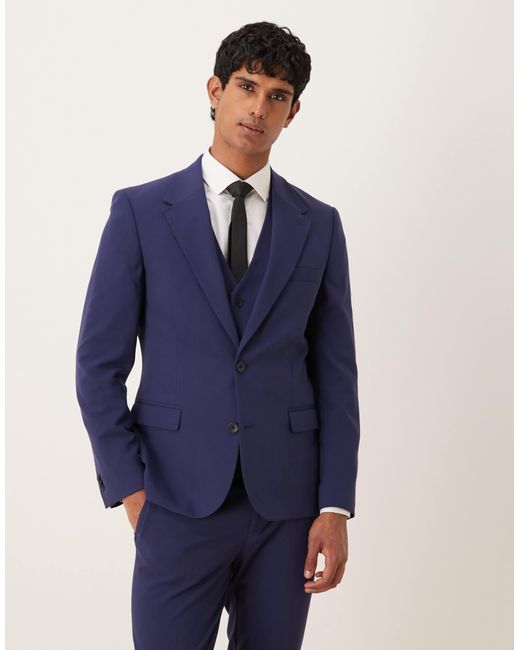 ASOS Blue Skinny Stretch Suit Jacket for men