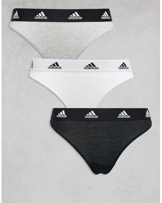 Adidas Gray 3 Pack Active Comfort Cotton Thongs
