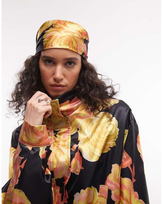 ASOS Black Satin Headscarf