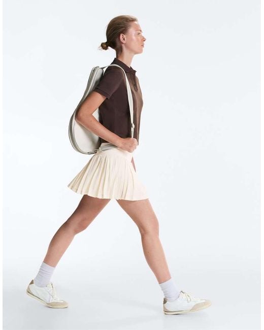 Oysho White Pleated High-rise Seamless Short Skirt