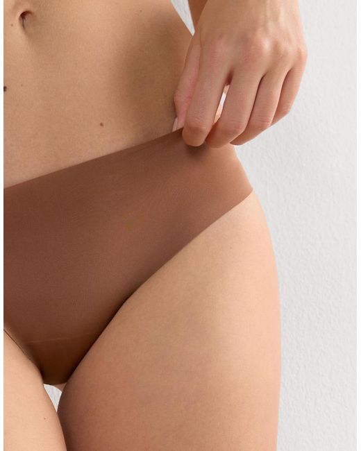 Intimissimi Brown Seamless Microfibre Snug-Fit Panties