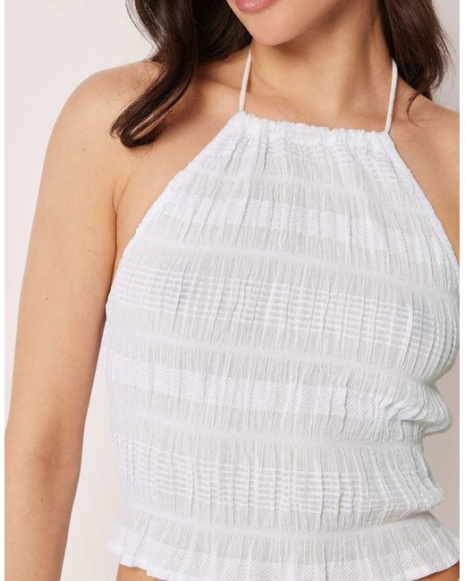 Calzedonia White Beach Top With Ruffles