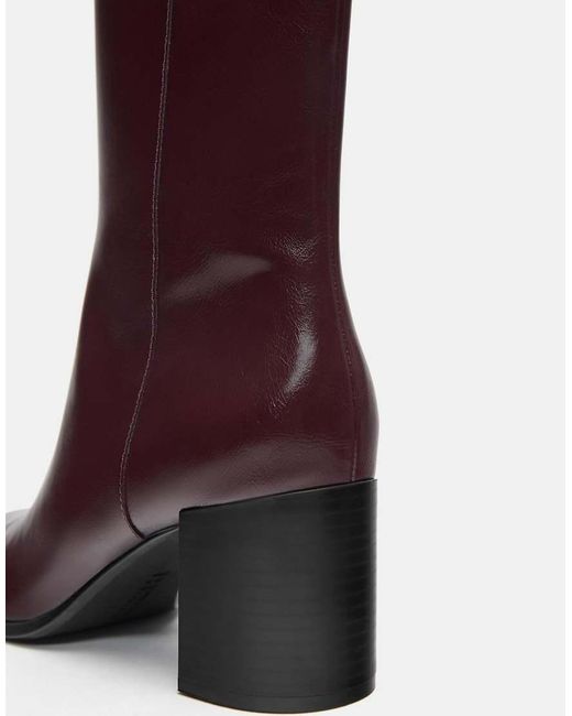 Pull&Bear Purple High-Heel Ankle Boots