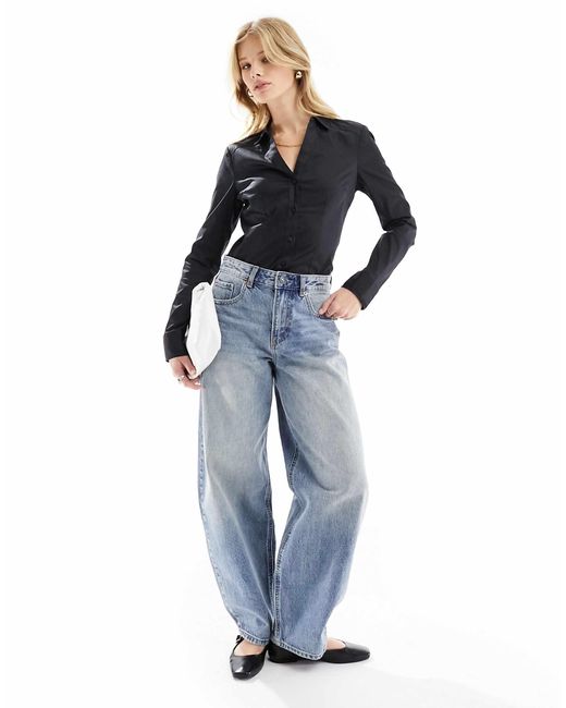 Vero Moda Blue – langärmliger hemd-body